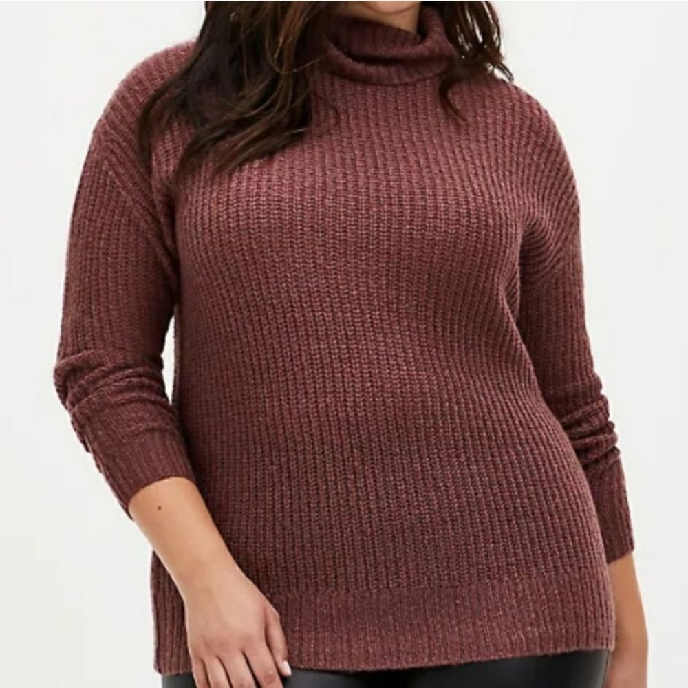 Torrid Turtleneck Brown Sweater Shirt Plus Size 5x New